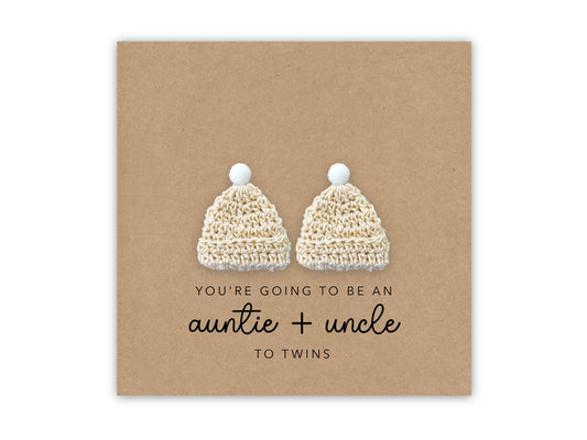 Pregnancy Announcement Card, Baby Announcement Card, Baby Reveal, New Twin Uncle Auntie Card, You're Going to be an Uncle Auntie to Twins