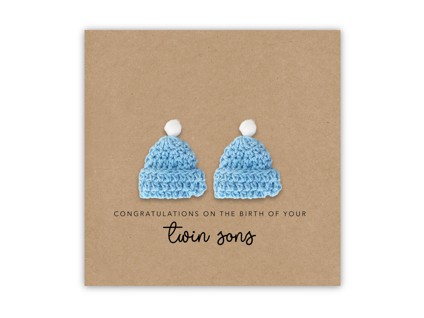 Congratulations Card New Parents to Twin Sons,  Congratulations On The Birth On Your Twins Sons, New Baby Card, Welcome Baby Twins Boys