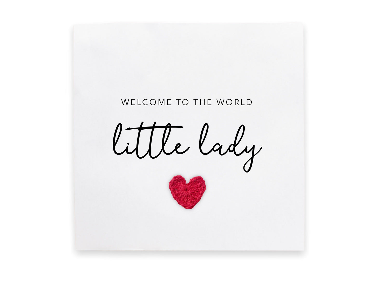 New Baby Girl Card, Little Lady New Baby Card, Baby Girl Card, Card For New Born, New Parents Congratulations Card, Welcome the world, Baby