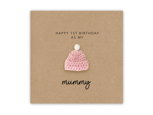 Happy 1st Birthday As My Mummy, Keepsake Birthday Card, Woodland, As My Mum, Birthday Card For Mummy From Baby, Cute Birthday Card, Mum