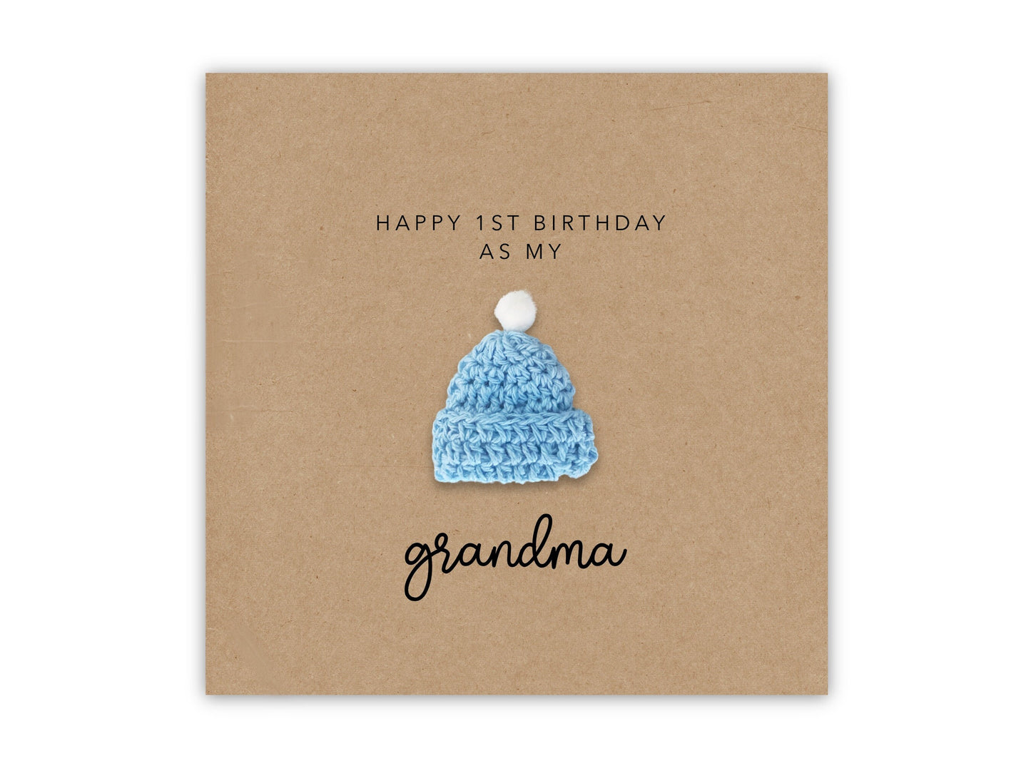 Happy 1st Birthday as my grandma  - Simple bear Birthday Card for grandma nan gran from baby son daughter - Send to recipient