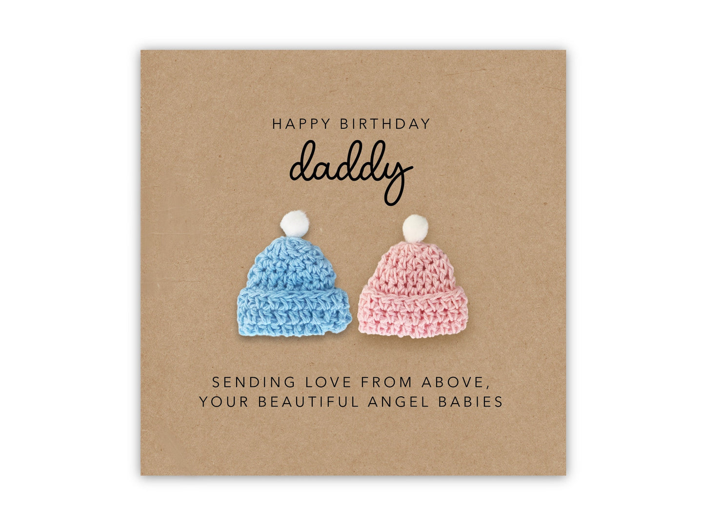 Happy Birthday Card for Daddy Twins from Baby in Heaven, Bereaved Father/Baby Loss Card, Angel Baby, Happy Birthday, Rainbow Baby, Twins