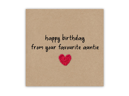 Happy Birthday From Your Favourite Auntie, Joke, Card For Aunite, Funny Auntie Niece Rivarly Birthday Card, Auntie Funny Birthday Card