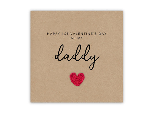 Daddy 1st Valentines Card, Happy First Valentines Card For Daddy,  Daddy Valentines Card, Happy Valentines Day Gift For Dad, From Baby