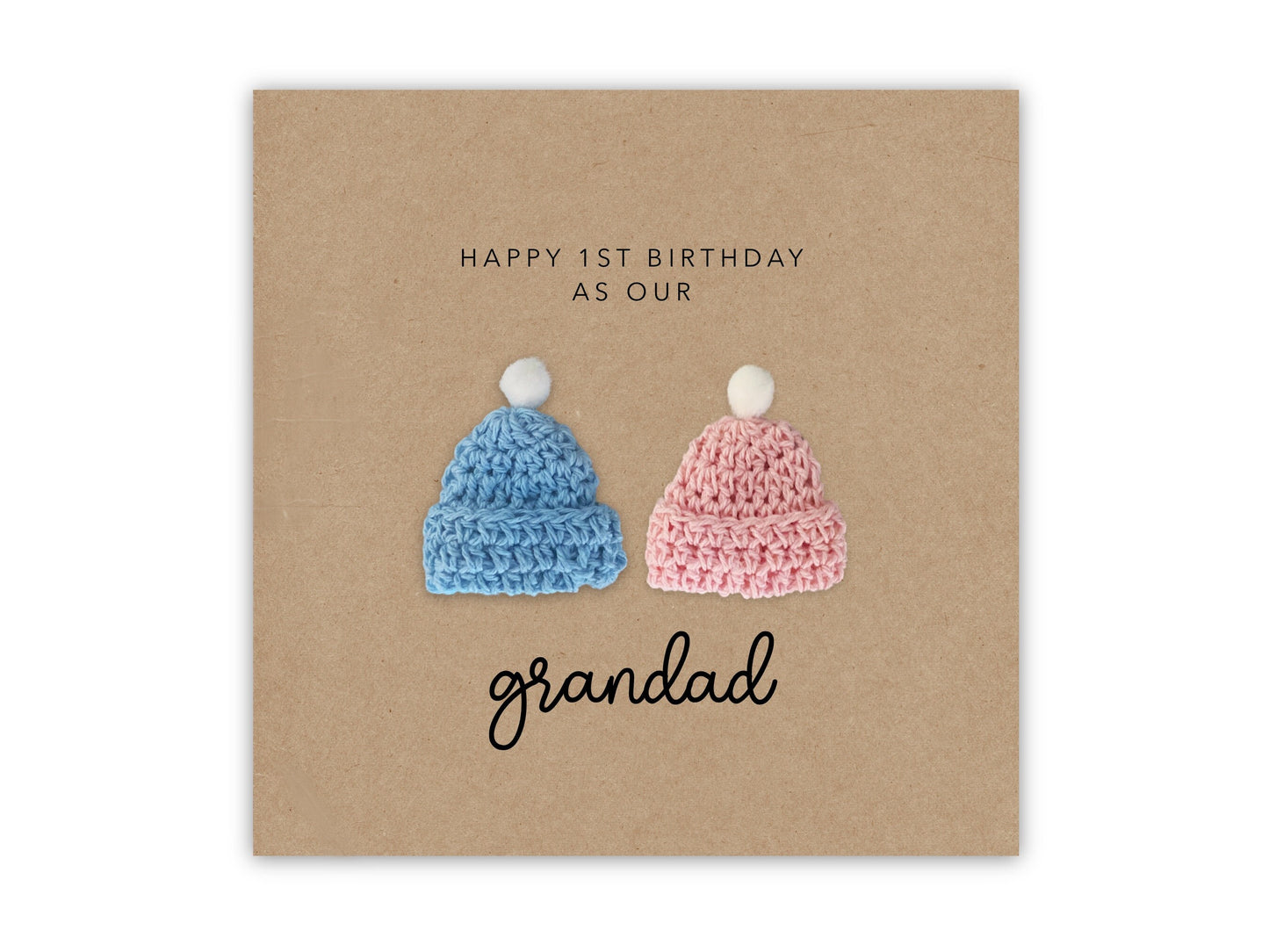 Happy 1st Birthday As Our  Grandad, Keepsake Birthday Card, From Twins Birthday For Grandad From Baby, First Birthday Card, 1st Birthday