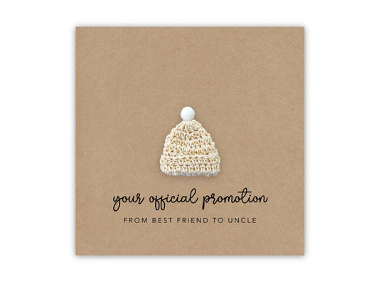 Pregnancy Announcement Card, Your Official Promotion Notice From Best Friend To Uncle, Baby reveal, Baby Announcement Card to Uncle