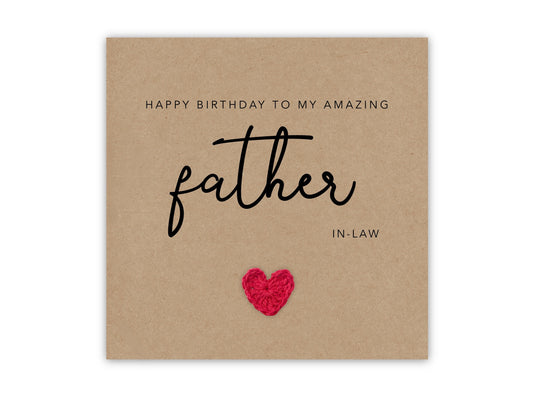Happy Birthday to my amazing Father in law, Simple Birthday for Father, card for Dad in law, Handmade Card, Card, Send to recipient