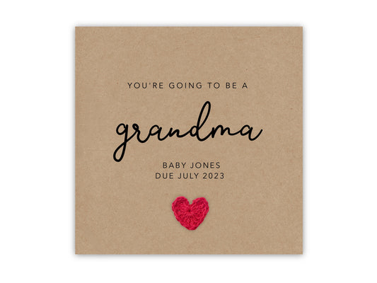 Personalised You're going to be a Grandma card, Pregnancy announcement Card, Grandma Gran Nan to be, New Baby Pregnancy, Send to Recipient