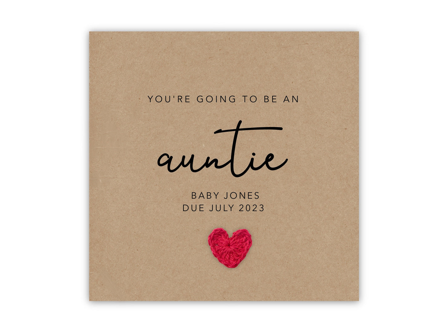 Personalised You're going to be an Auntie card, Pregnancy announcement Card, Auntie to be, New Baby Pregnancy, Send to Recipient