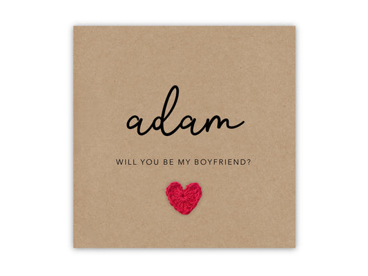 Personalised Will you be my boyfriend - Will you be my boyfriend card - To be Boyfriend Card - Handmade - Send to Recipient