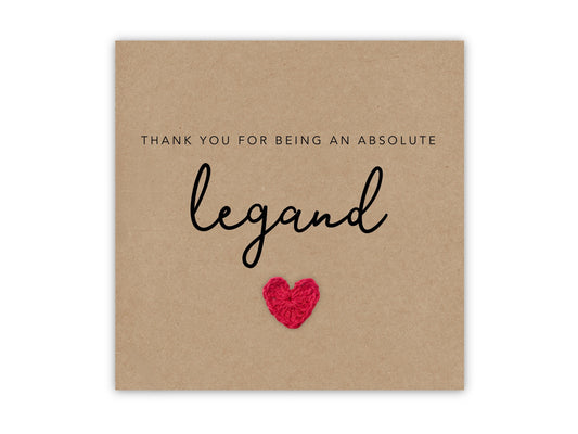 Funny Thank You Card, Thanks For Being An Absolute Legend Thank You Card, Thank You Card For Best Friend, Joke Card, Funny Card