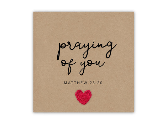 Christian Praying For Your thinking of you  Simple sympathy Card for her - Handmade Bereavement Christian Bible Verse - Send to recipient