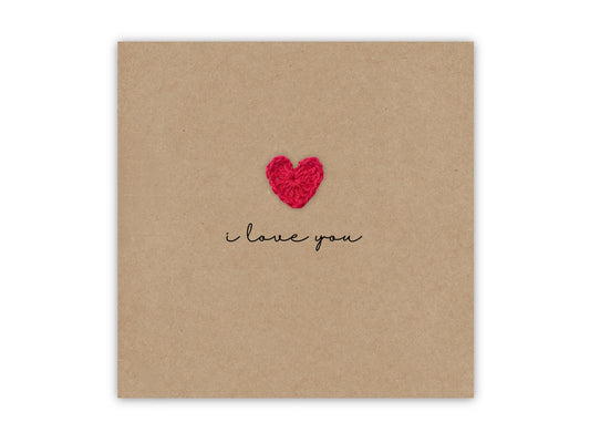 Simple I love you Valentines Wedding Card  - Card for girlfriend boyfriend  -  Card from husband to say I love you - Send to recipient