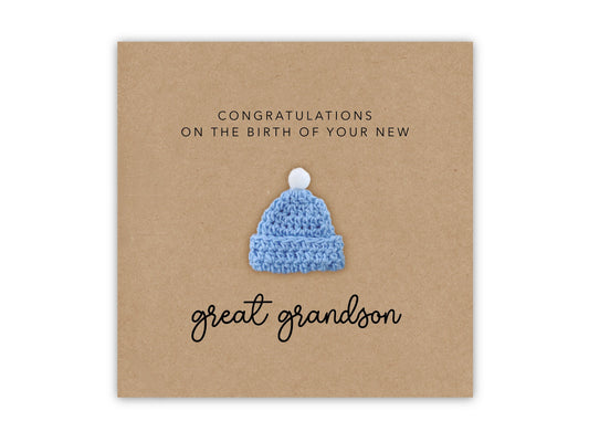 Congratulations Card For A Great Grandparent, Card For A New Grandma, Congratulations On The Birth On Your Great Grandson, New Baby Card