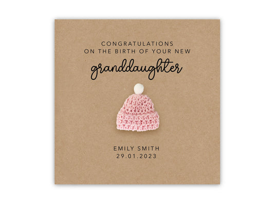 Personalised Congratulations Card For A Grandparent, Card For A New Grandma, Congratulations Birth On Your Granddaughter, New Baby Card