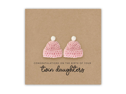 Congratulations Card New Parents to Twin Daughters,  Congratulations On The Birth On Your Twins Daughter, New Baby Card, Welcome Baby Twins