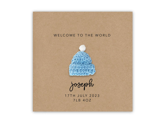 Personalised New Baby Boy Girl Card, It's a Boy Card, Welcome To The World Card, Blue Girl Baby Card, New Born Baby Card, Welcome Baby Card