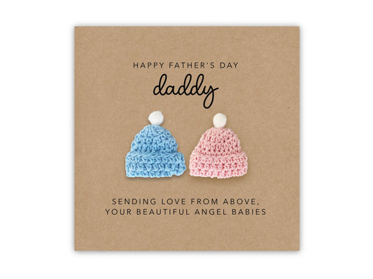 Father's Day Card for Daddy from Baby in Heaven Twins, Bereaved Father/Baby Loss Card, Angel Baby, Father's Day, Rainbow Baby Card, Twins