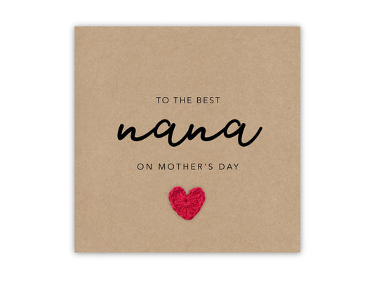 The Best Nana On Mothers Day, Nana Mothers Day Card, From Granddaughter, Best Nana Card, Grandma Card, Mothers Day Card For Nana, From Baby