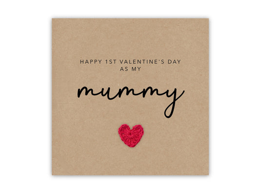 Mummy 1st Valentines Card, Happy First Valentines Card For Mummy,  Mummy Valentines Card, Happy Valentines Day Gift For Mum, From Baby