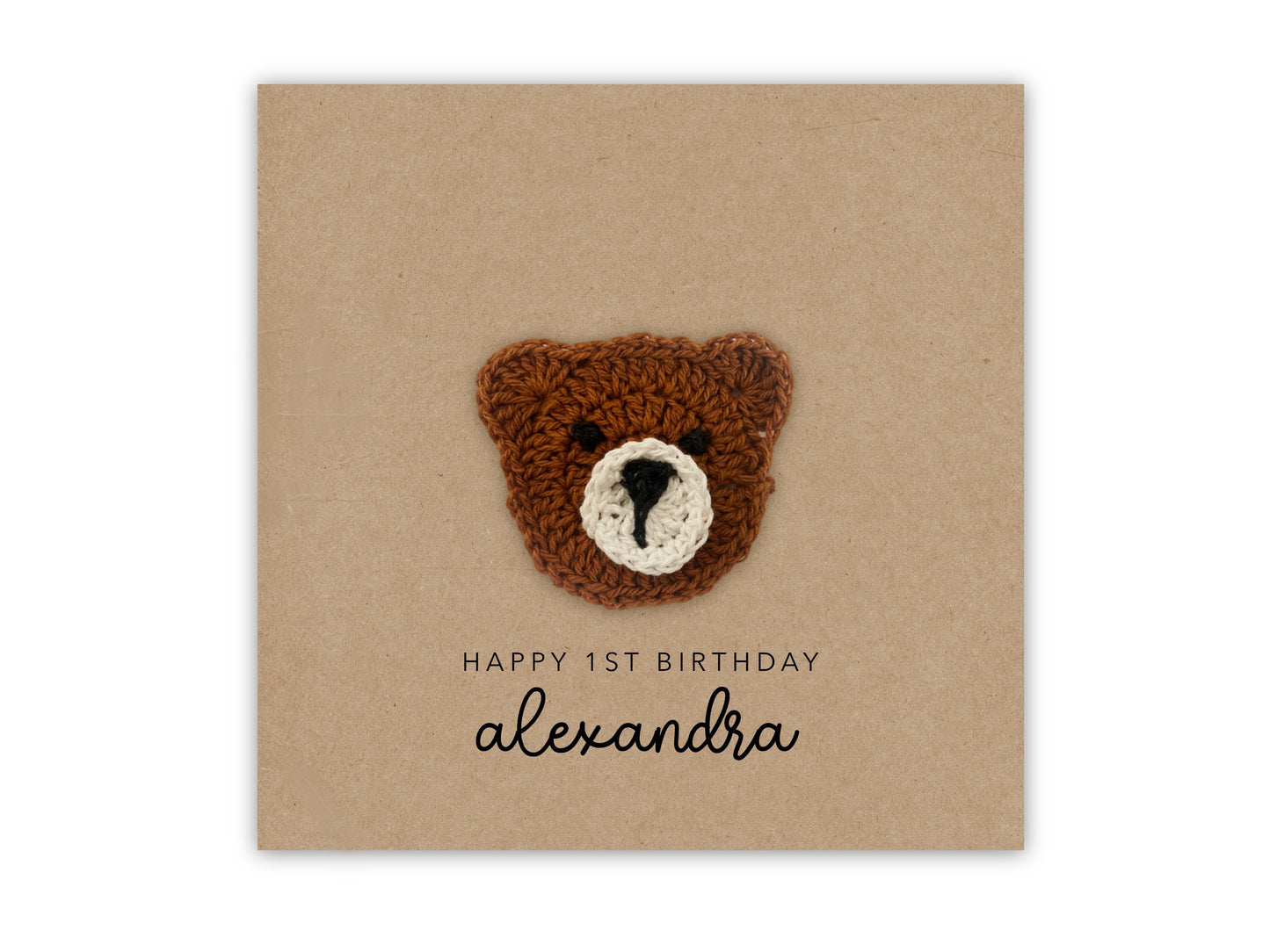 Personalised Happy 1st Birthday, Personalised First Birthday Card, Bear, Animal, Birthday Card for Him / Her, 1 today, Birthday card baby