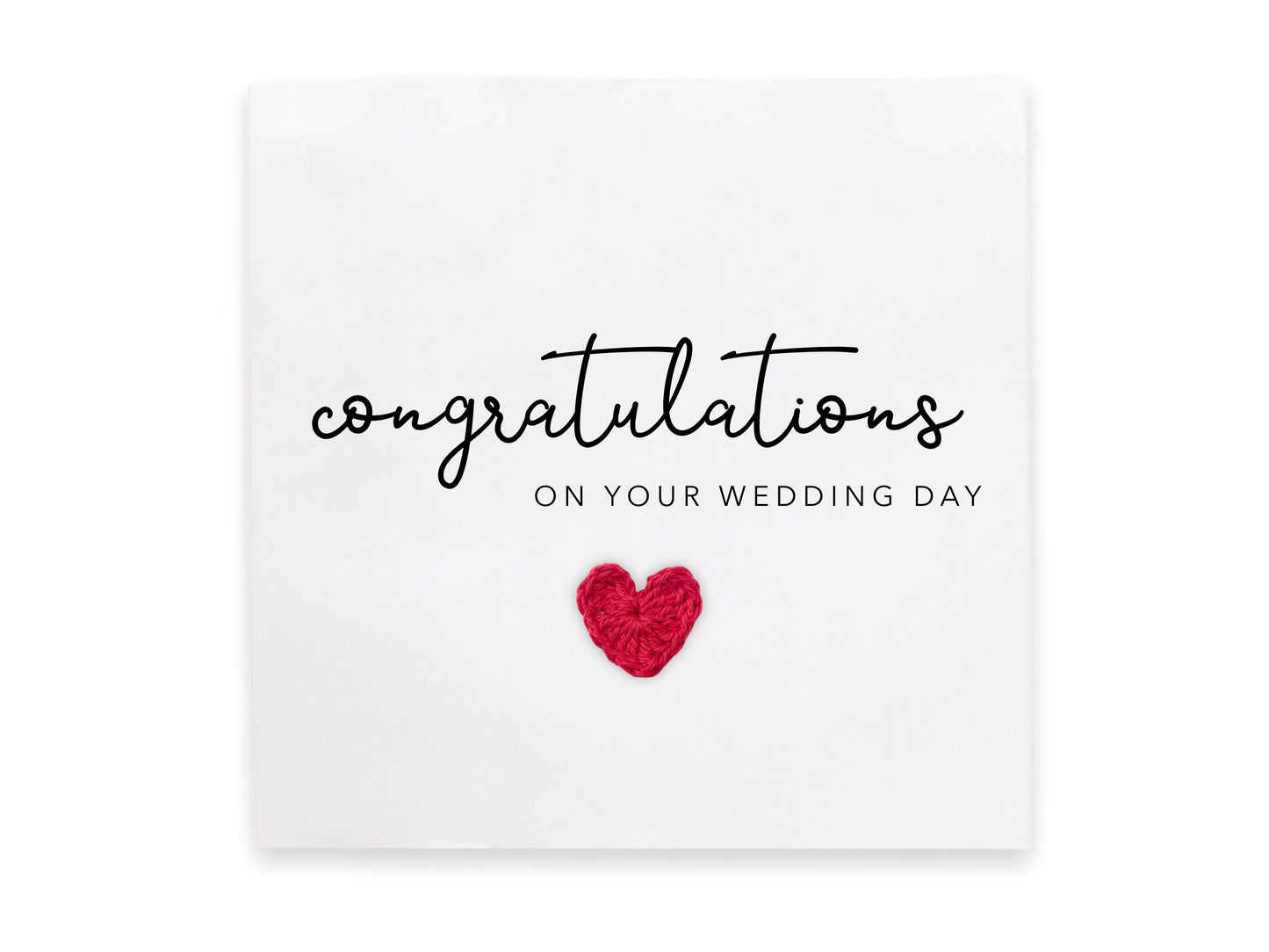 Wedding Congratulations on your wedding day - Simple rustic new card for wedding couple  - Newly wed card  Heart Card - Send to recipient