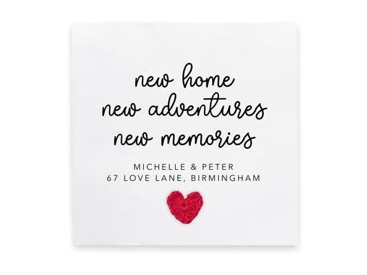 New Home , New adventures, New Memories Card, Housewarming, Happy New Home, House Card, First Home, Congratulations, New Home Owner