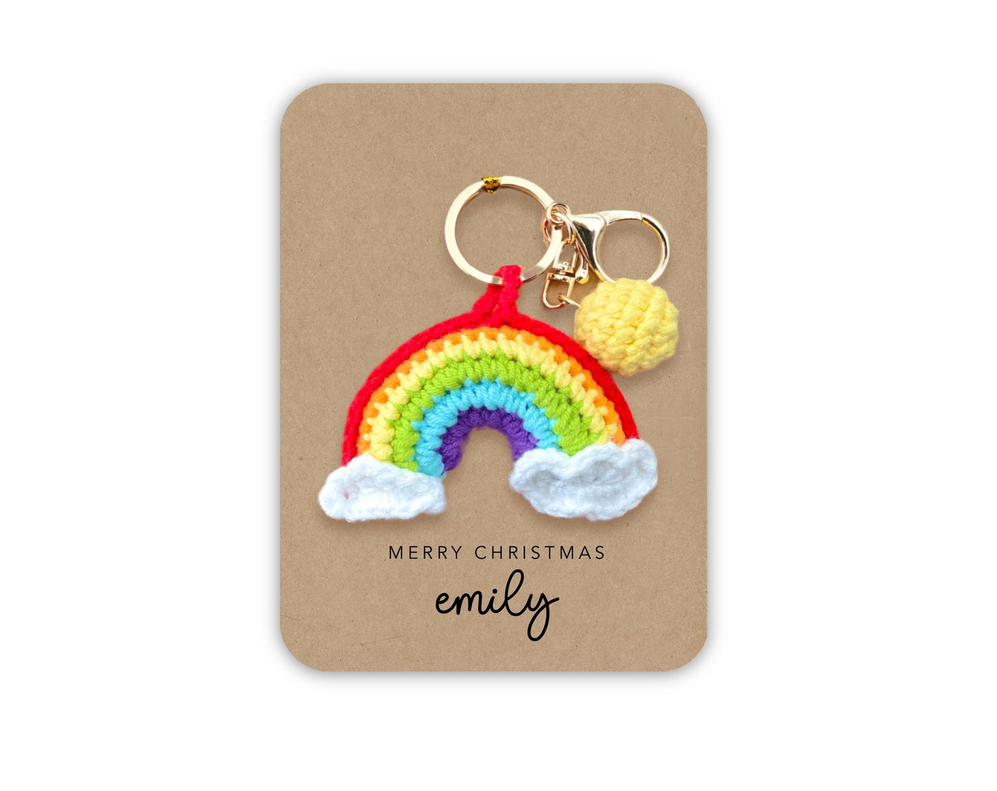 Personalised Stocking Filler, Keyring Christmas Stocking Filler, Rainbow Keyring for Her Him, Keyring Rainbow Gift, Christmas Gift, Small