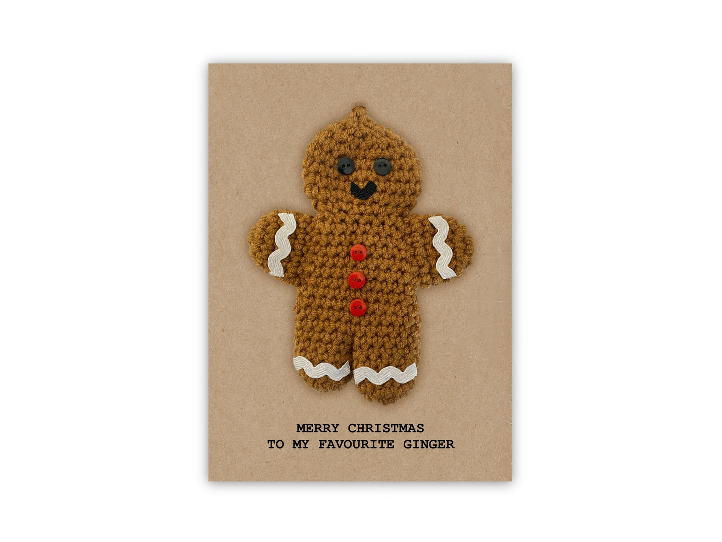 Funny Christmas Card, Card for Ginger, Funny Joke Ginger Bread Ornament , Christmas Card, Handmade Card, Crochet, Decoration