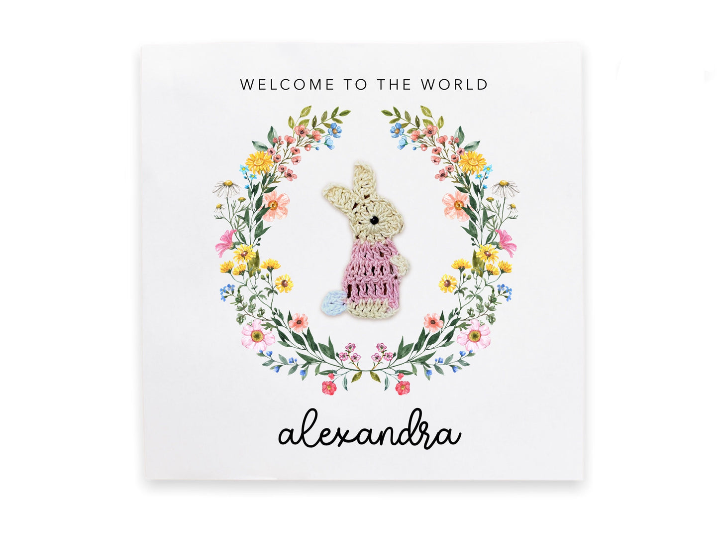 Personalised New Baby Card Welcome to the World Card, Custom Name New Born Baby Card, Congratulations Baby Girl Card, Expecting Card Girl