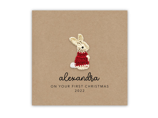 Personalised 1st Christmas Card Happy First Christmas Card for Baby, Baby First Christmas Card, Merry Christmas, Personalised Ornament