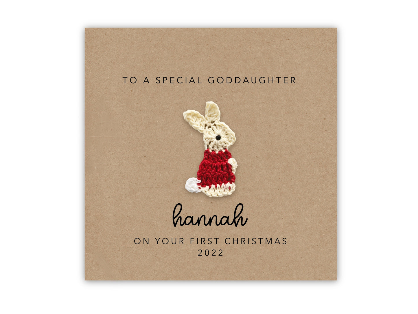 Personalised 1st Christmas Card, First Christmas Card, Goddaughter 1st Christmas Card, Daughter 1st Christmas Card, Goddaughter Christmas