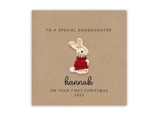 Personalised 1st Christmas Card, First Christmas Card, Goddaughter 1st Christmas Card, Daughter 1st Christmas Card, Goddaughter Christmas
