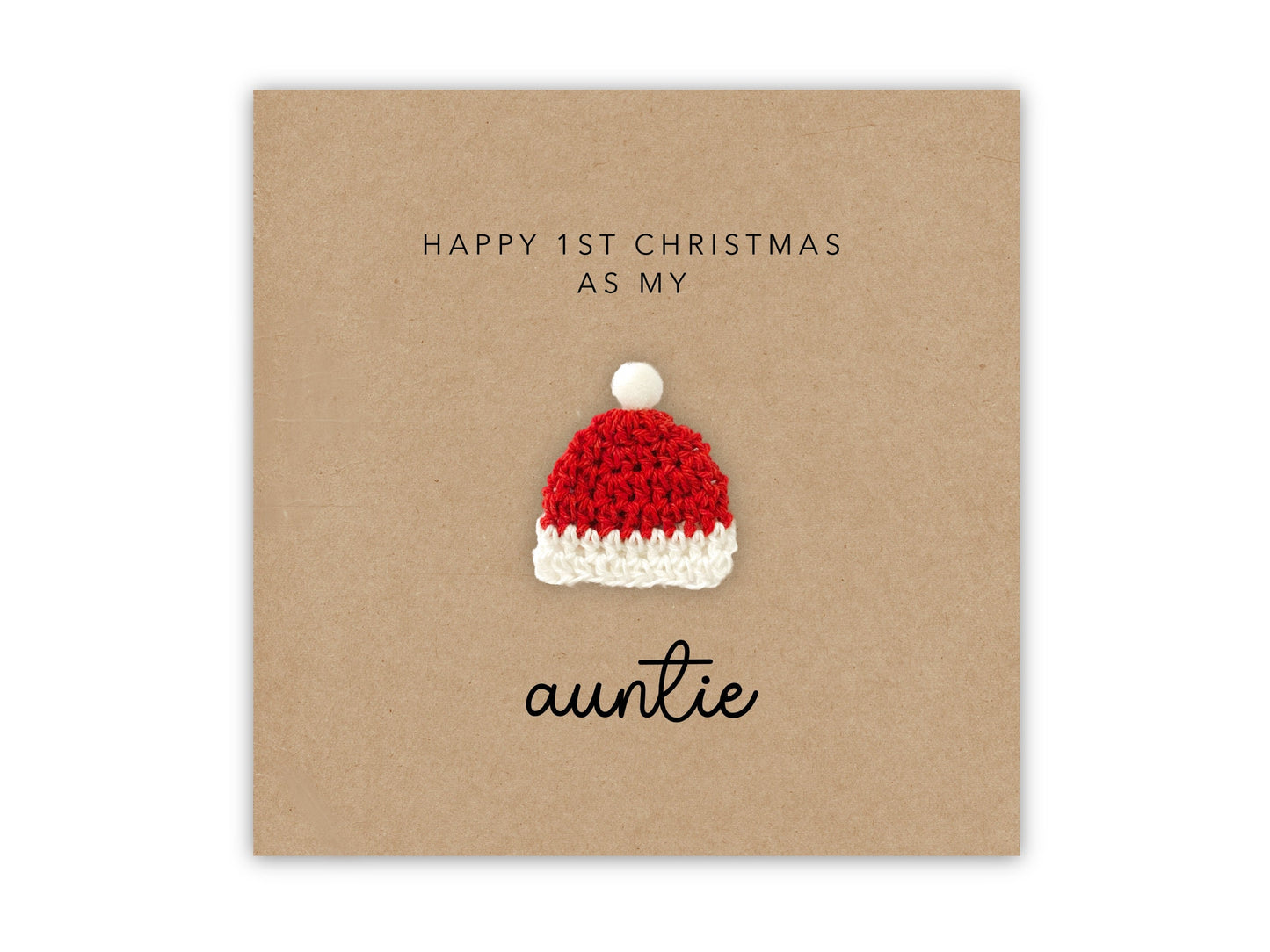 Happy First Christmas As My Auntie  Christmas Card, Personalised Christmas Card For Auntie, Xmas Card, First Christmas, Ornament keepsake