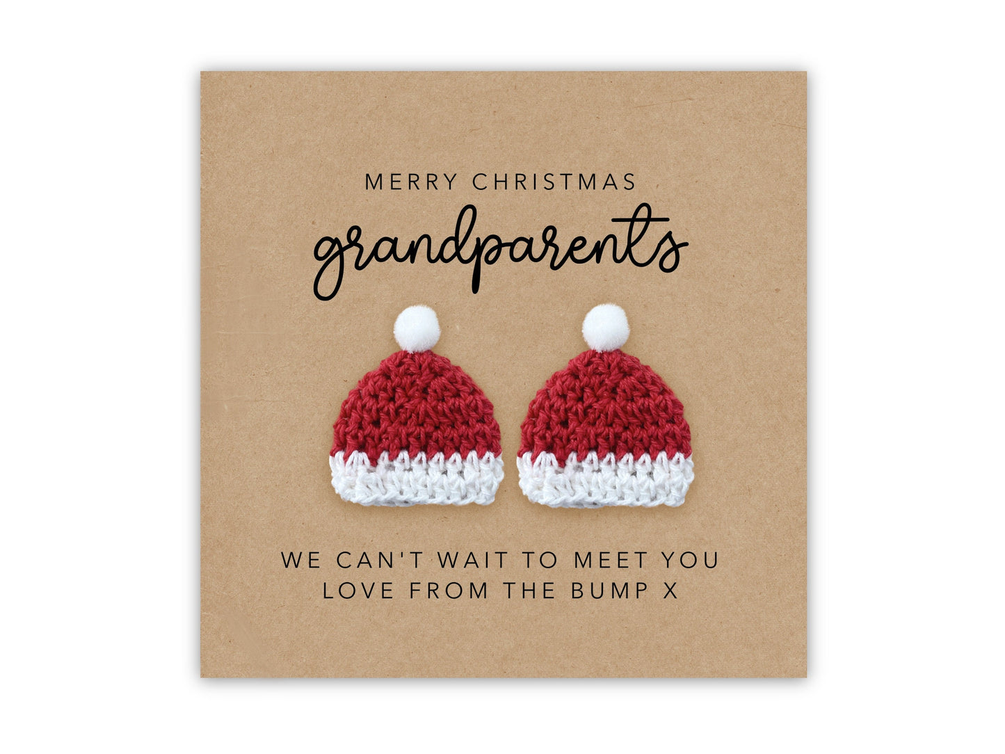 Merry Christmas Grandparents From Twin Bump, Cute Christmas Card For Grandparents, Daddy To be Christmas Card, Cute Christmas Card From Bump