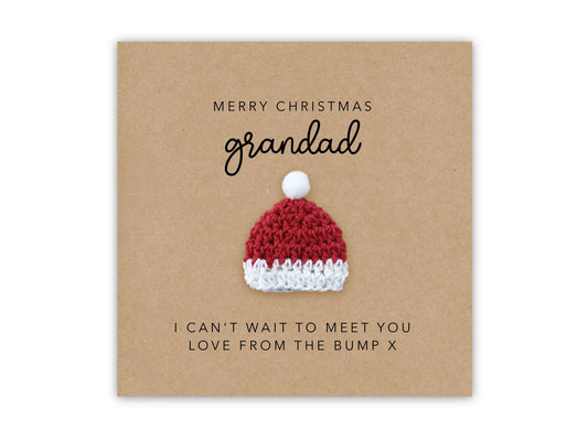 Merry Christmas Grandad to Be from Bump, Christmas Card For Grandad, Daddy To be Christmas Card, Cute Christmas Card From Bump, Grandad