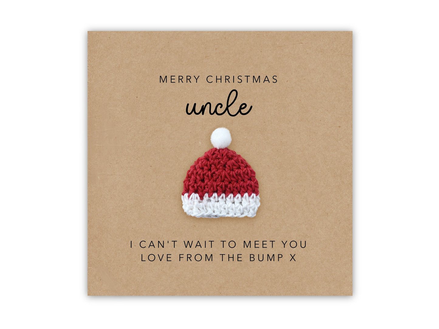 Merry Christmas Uncle From Bump, Cute Christmas Card For Uncle, Uncle To be Christmas Card, Cute Christmas Card From Bump, Uncle to be