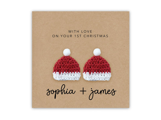 Personalised 1st Christmas Card Happy First Christmas Card for Baby Twins, Baby First Christmas Card, Merry Christmas, Personalised Twins