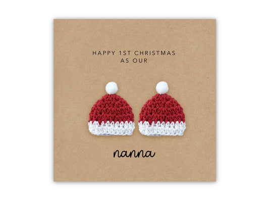 Grandma Nan First Christmas Card from Twins, Christmas Card Grandma, First Christmas Card For Nanna Grandma Christmas Card Nanna to Twins