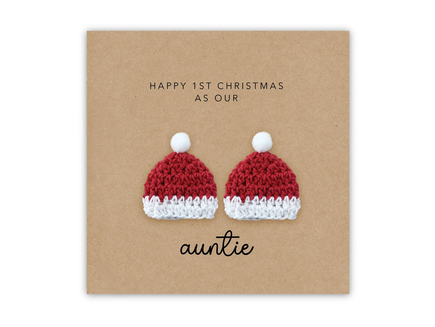 Happy First Christmas As Our Auntie Twins Christmas Card, Personalised Christmas Card For Auntie, Xmas Card, First Christmas, From Twins