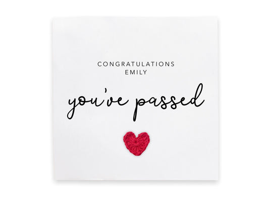 Personalised Congratulations Card, You've Passed, Driving Test, Exam pass, Graduation,  You've Got This, New Job Card, Handmade, Reciever