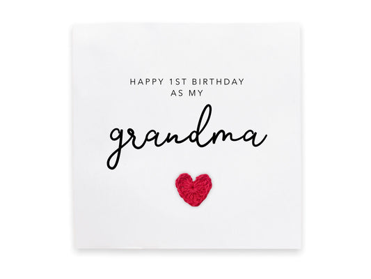 Happy 1st Birthday As My Grandma, First Birthday As My Grandma Card, First Birthday Card, Elephant Birthday Card, Cute Birthday Card