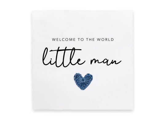 New Baby Boy Card, New Baby Card, Welcome To The World Card, Little Man Baby Card, New Born Card, New Parents Card, New Arrival Card, Baby