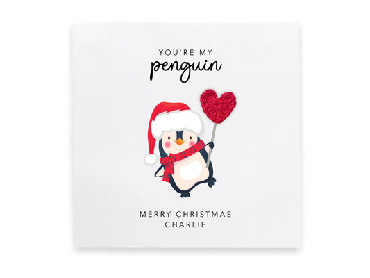 Personalised Penguin Christmas Card For Boyfriend, Girlfriend, Husband, Wife, Partner, Romantic Christmas Card, You're My Penguin, Xmas