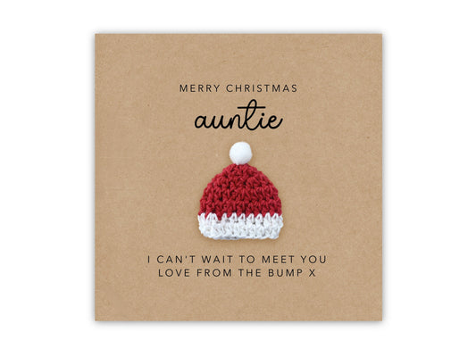 Merry Christmas Auntie to be From Bump, Christmas Card For Auntie, Auntie To be Christmas Card, Cute Christmas Card From Bump, auntie to be