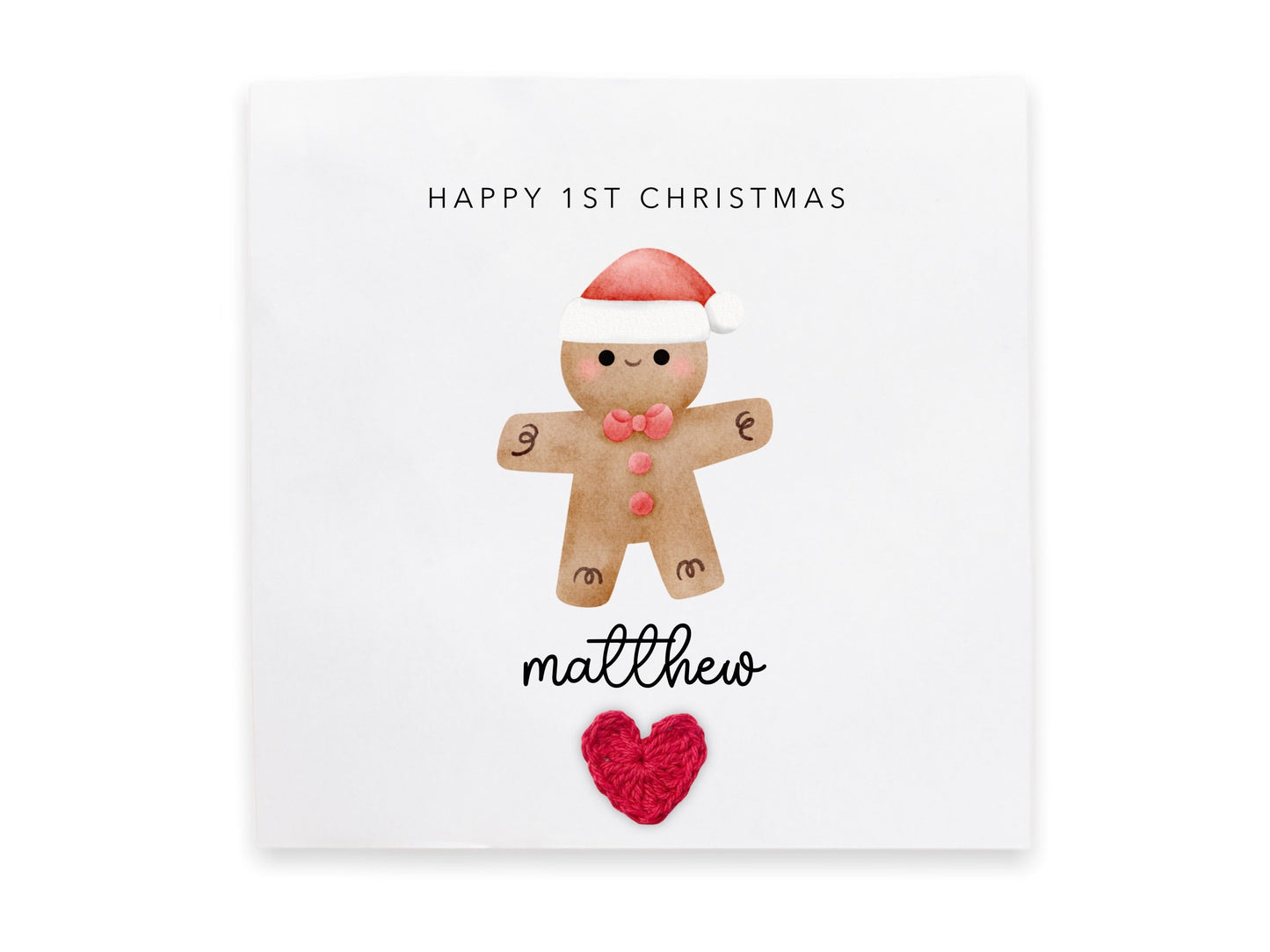 Personalised 1st Christmas Card Happy First Christmas Card for Baby, Baby First Christmas Card, Merry Christmas, Personalised, Ginger Bread