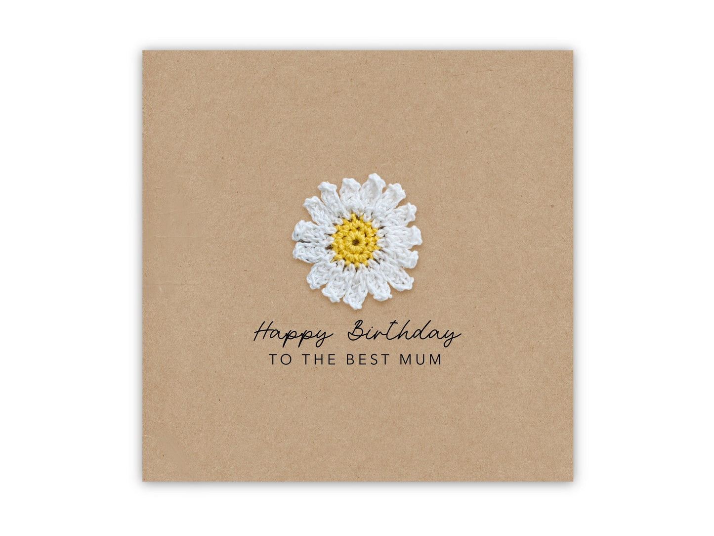 Happy Birthday Mum Card , Simple Rustic Mum Birthday Card for from Daughter / Son,  Mum Birthday Card , Mum Card, Flower, Simple Birthday