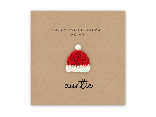 Happy First Christmas As My Auntie  Christmas Card, Personalised Christmas Card For Auntie, Xmas Card, First Christmas