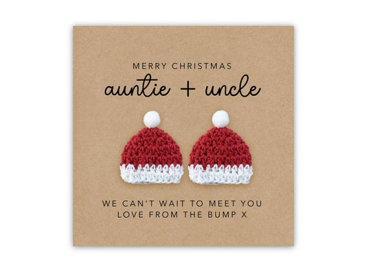 Merry Christmas Uncle and Auntie From Bump Twins, Christmas Card Uncle Auntie To be Christmas Card, Cute Christmas Card From Bump to Twins