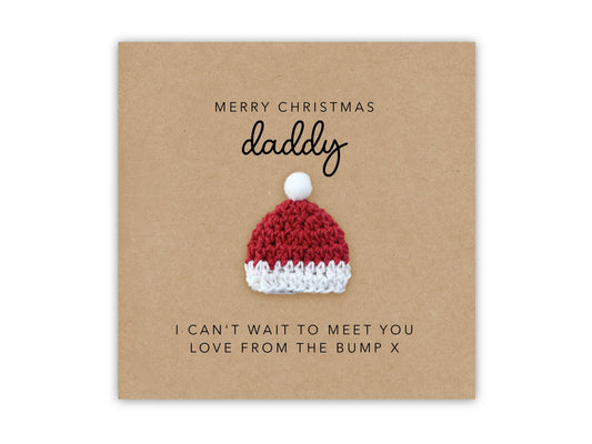 Merry Christmas Daddy From Bump, Christmas Card For Dad, Daddy To be Twins Christmas Card, Cute Christmas Card From Bump, Mummy to Be